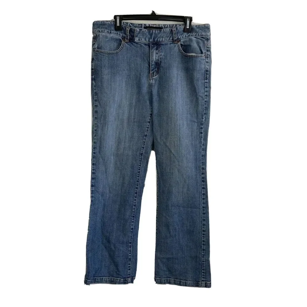 Venezia Jeans 16 XL Blue Denim Straight Leg Embellish‎ Pocket Stretch 36 x 30